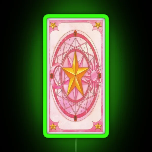 Sakura Card Design Cardcaptor Sakura Greeting Card RGB Neon Sign