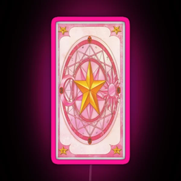 Sakura Card Design Cardcaptor Sakura Greeting Card RGB Neon Sign