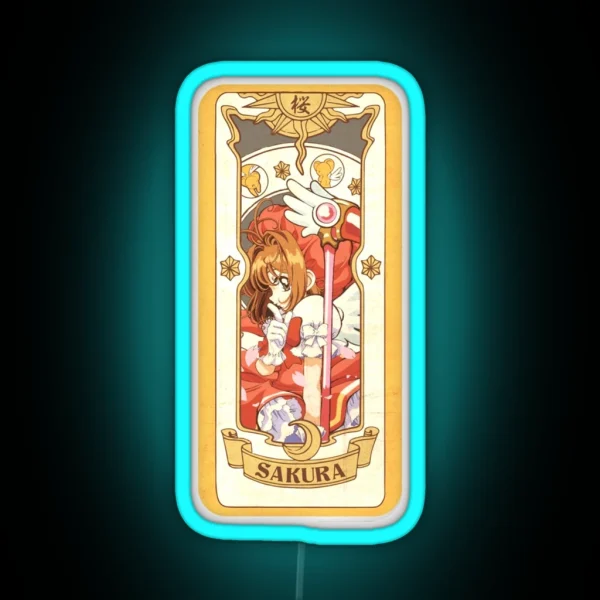 Sakura Kinomoto Card Cardcaptor Sakura Led RGB Neon Sign