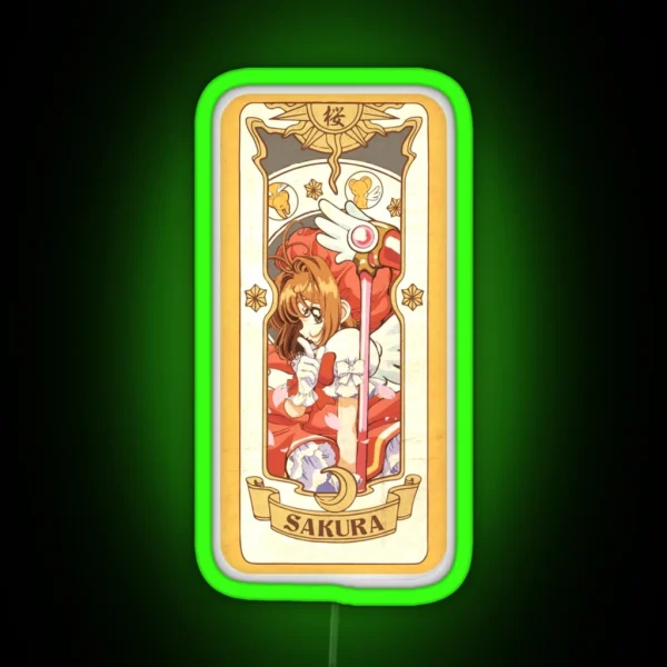 Sakura Kinomoto Card Cardcaptor Sakura Led RGB Neon Sign