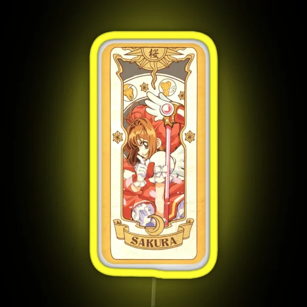 Sakura Kinomoto Card Cardcaptor Sakura Led RGB Neon Sign