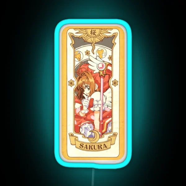 Sakura Kinomoto Card Cardcaptor Sakura RGB Neon Sign