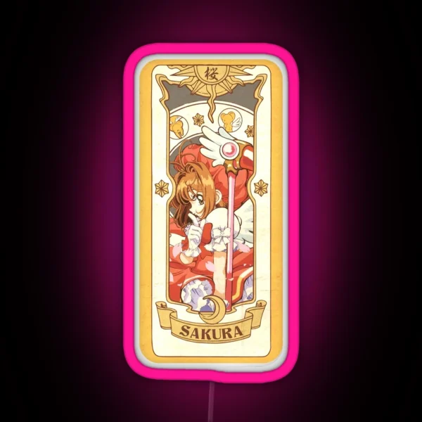 Sakura Kinomoto Card Cardcaptor Sakura RGB Neon Sign