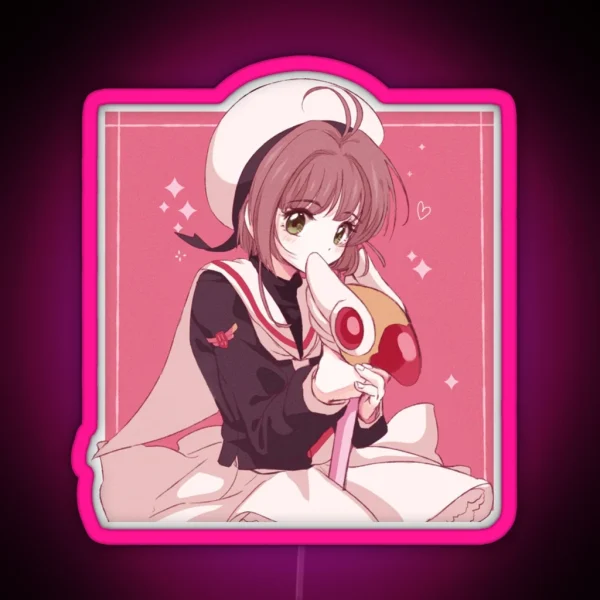 Sakura Kinomoto The Cute Cardcaptor Led RGB Neon Sign