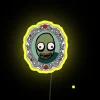 vibrant salad fingers neon sign rgb colors yellow glow.