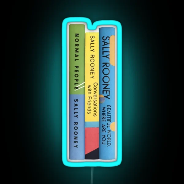 Sally Rooney Book Stack RGB Neon Sign