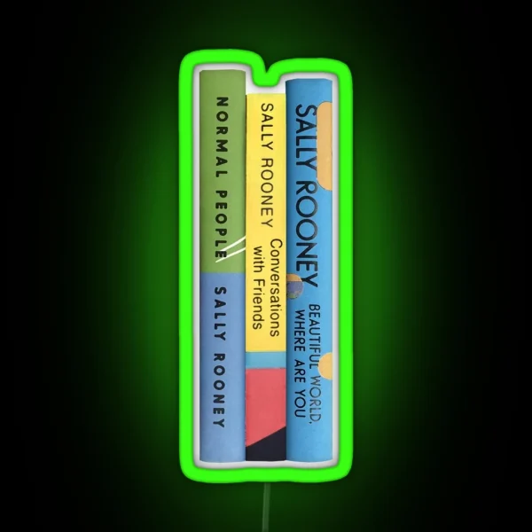 Sally Rooney Book Stack RGB Neon Sign