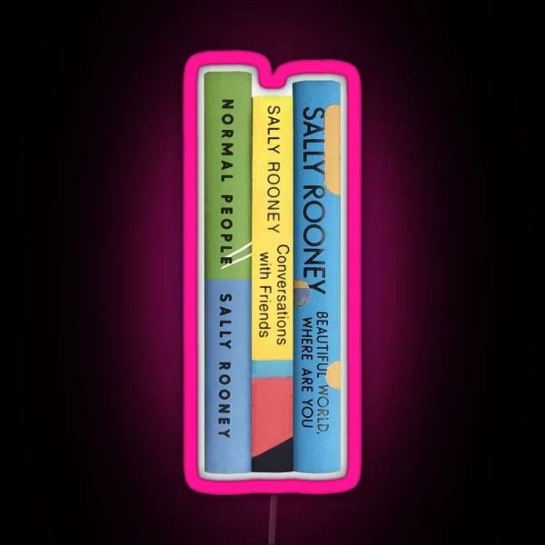 Sally Rooney Book Stack RGB Neon Sign