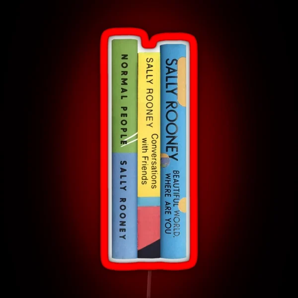 Sally Rooney Book Stack RGB Neon Sign