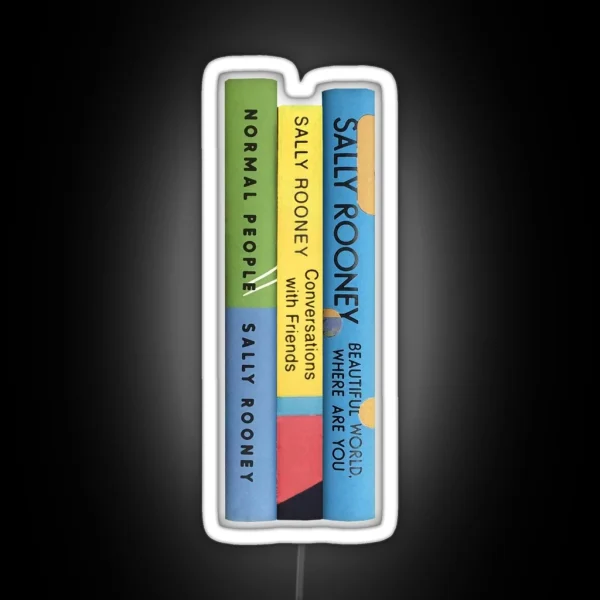 Sally Rooney Book Stack RGB Neon Sign
