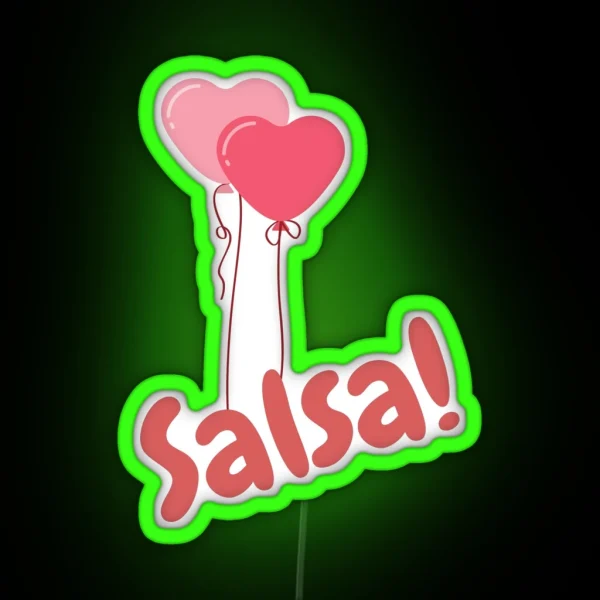 Salsa Balloon Hearts RGB Neon Sign