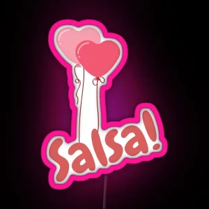 Salsa Balloon Hearts RGB Neon Sign