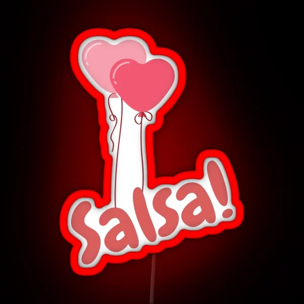Salsa Balloon Hearts RGB Neon Sign