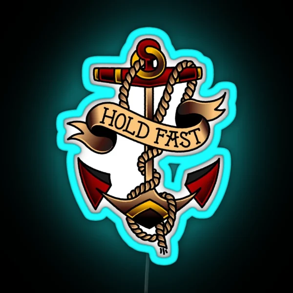 Salty Dog American Traditional Hold Fast Anchor RGB Neon Sign
