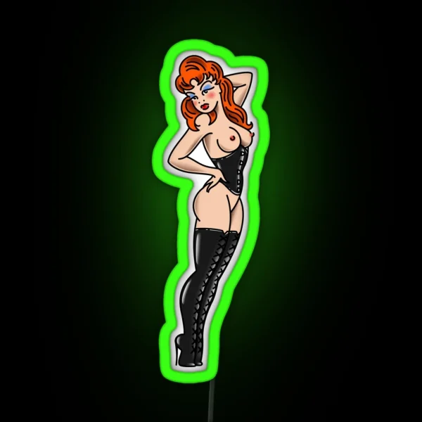 Salty Dog American Traditional Sassy Pinup RGB Neon Sign