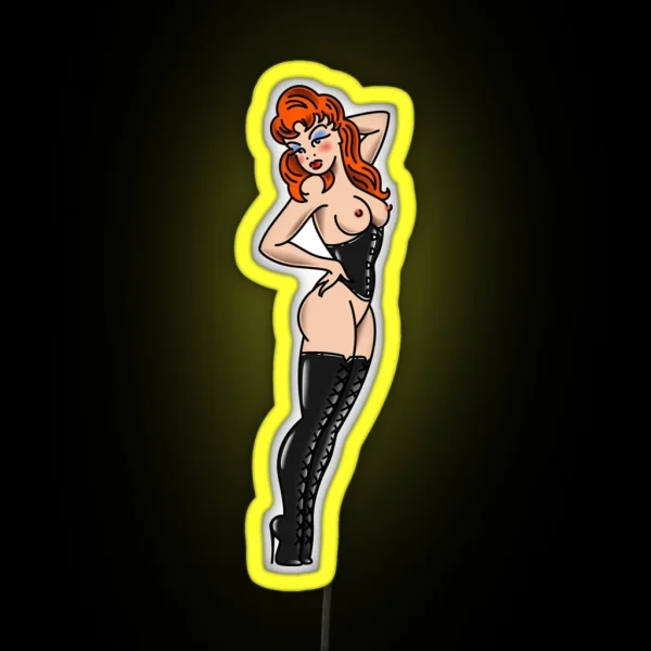 Salty Dog American Traditional Sassy Pinup RGB Neon Sign