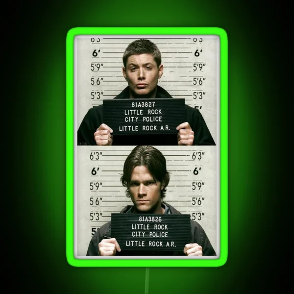 Sam And Dean Mugshots RGB Neon Sign