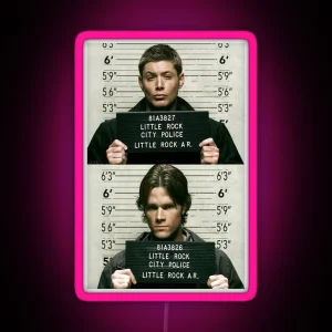 Sam And Dean Mugshots RGB Neon Sign