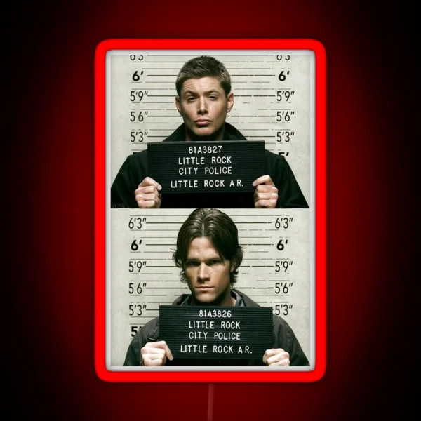 Sam And Dean Mugshots RGB Neon Sign