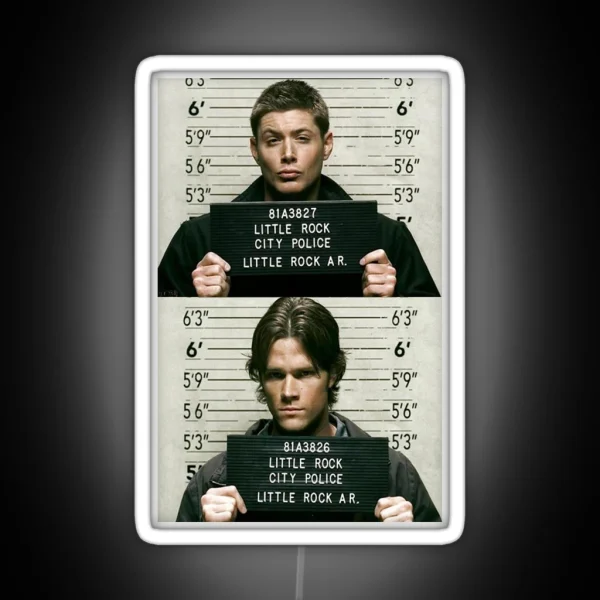 Sam And Dean Mugshots RGB Neon Sign