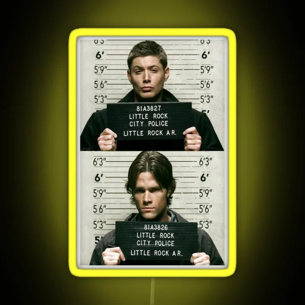 Sam And Dean Mugshots RGB Neon Sign