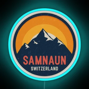 Samnaun Switzerland Mountain Design RGB Neon Sign