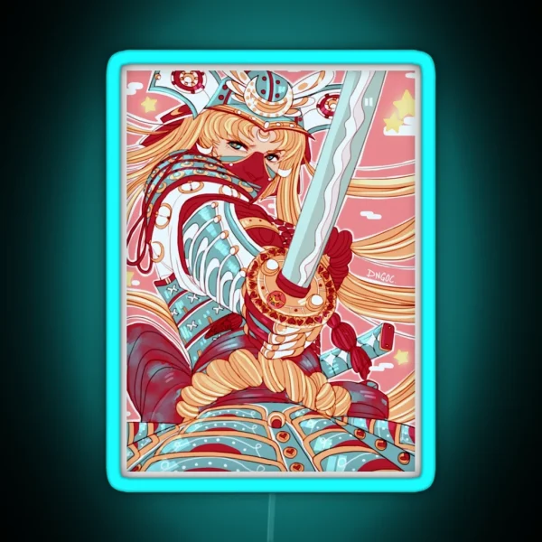 Samurai Moon RGB Neon Sign