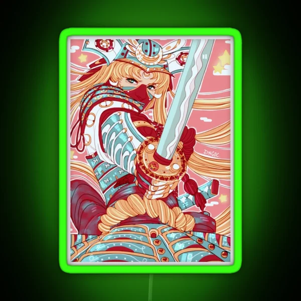Samurai Moon RGB Neon Sign