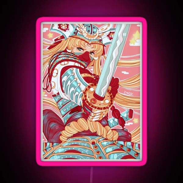 Samurai Moon RGB Neon Sign