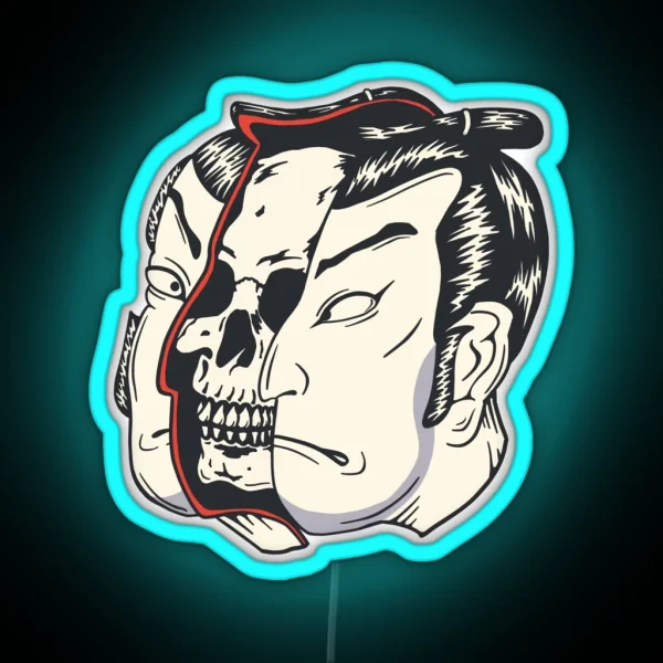 Samurai Skull RGB Neon Sign