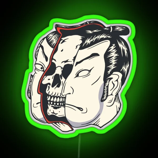 Samurai Skull RGB Neon Sign