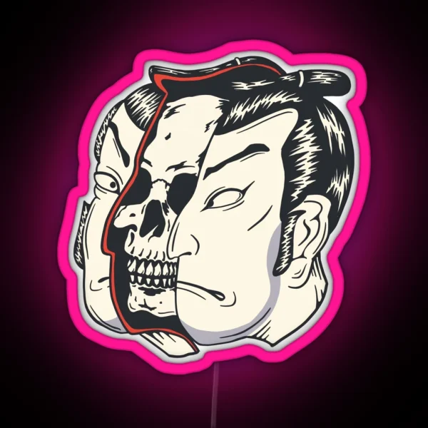 Samurai Skull RGB Neon Sign