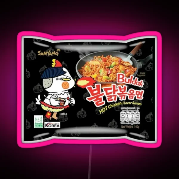 Samyang Hot Chicken Flavor Ramen Noodles Soup Led RGB Neon Sign