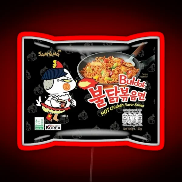 Samyang Hot Chicken Flavor Ramen Noodles Soup Led RGB Neon Sign