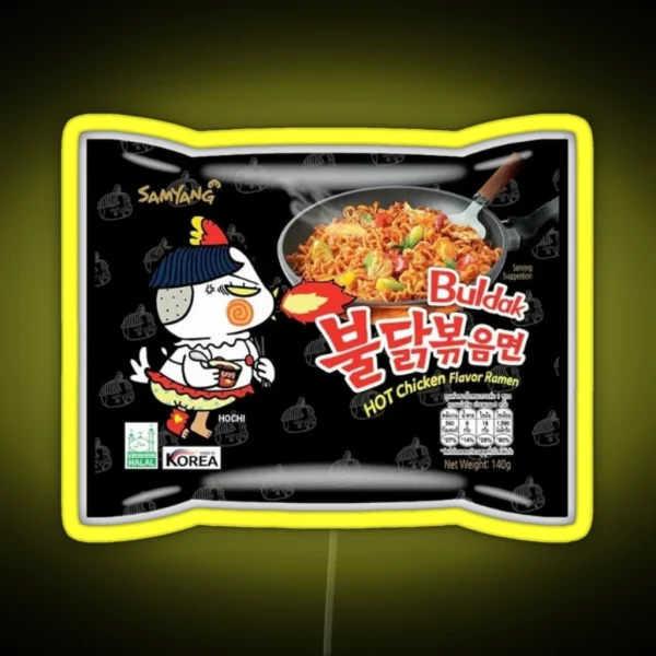 Samyang Hot Chicken Flavor Ramen Noodles Soup Led RGB Neon Sign