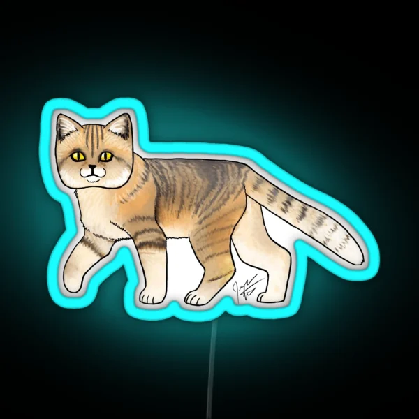 Sand Cat Stripes RGB Neon Sign