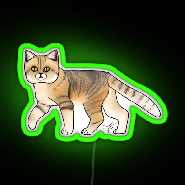 Sand Cat Stripes RGB Neon Sign