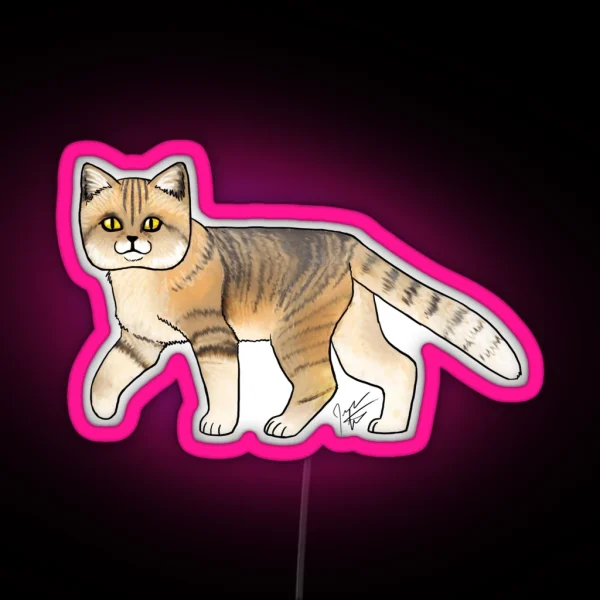 Sand Cat Stripes RGB Neon Sign