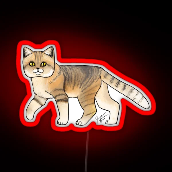 Sand Cat Stripes RGB Neon Sign