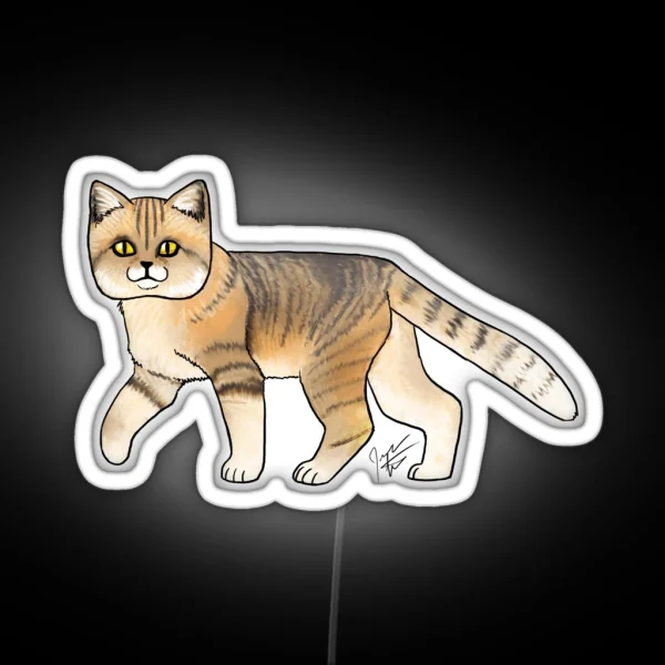 Sand Cat Stripes RGB Neon Sign