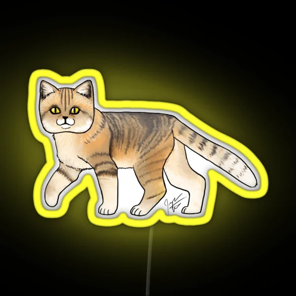 Sand Cat Stripes RGB Neon Sign