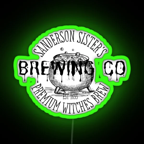 Sanderson Sisters Brewing Co Premium Witches Brew RGB Neon Sign