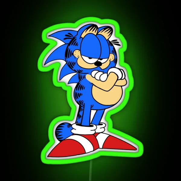 Sanic The Garfield The Cat RGB Neon Sign