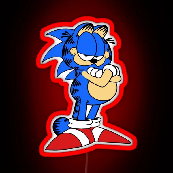 Sanic The Garfield The Cat RGB Neon Sign