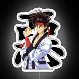 Sanosuke From Rurouni Kenshin Grey Background ORIGINAL RGB Neon Sign