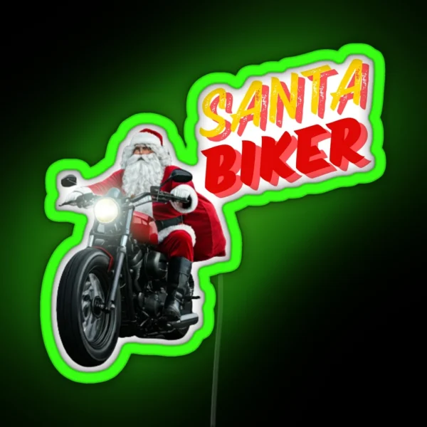 Santa Biker RGB Neon Sign