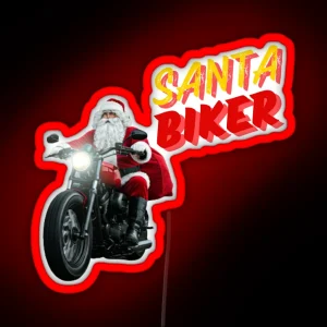 Santa Biker RGB Neon Sign