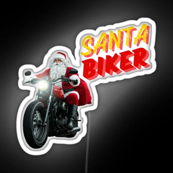 Santa Biker RGB Neon Sign