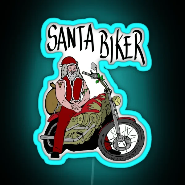 Santa Biker RGB Neon Sign