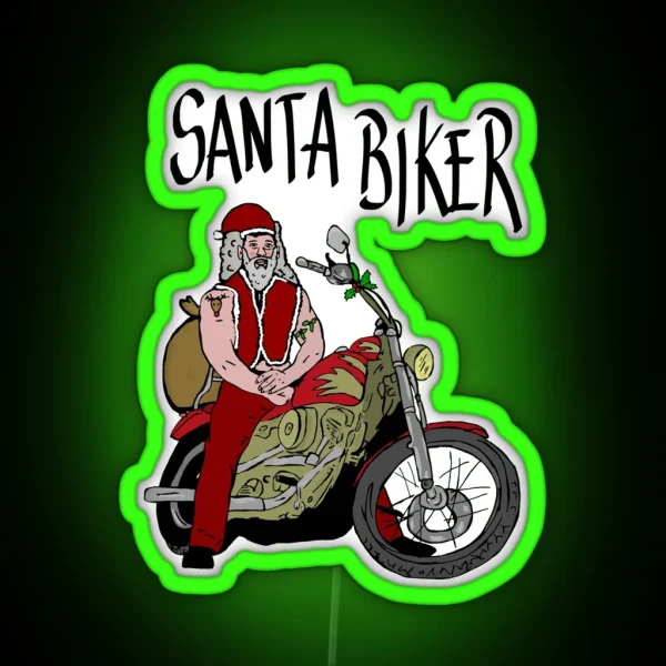 Santa Biker RGB Neon Sign